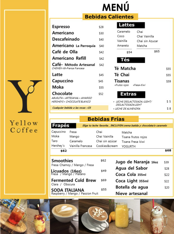 Yellow Coffee Menu - Image 3